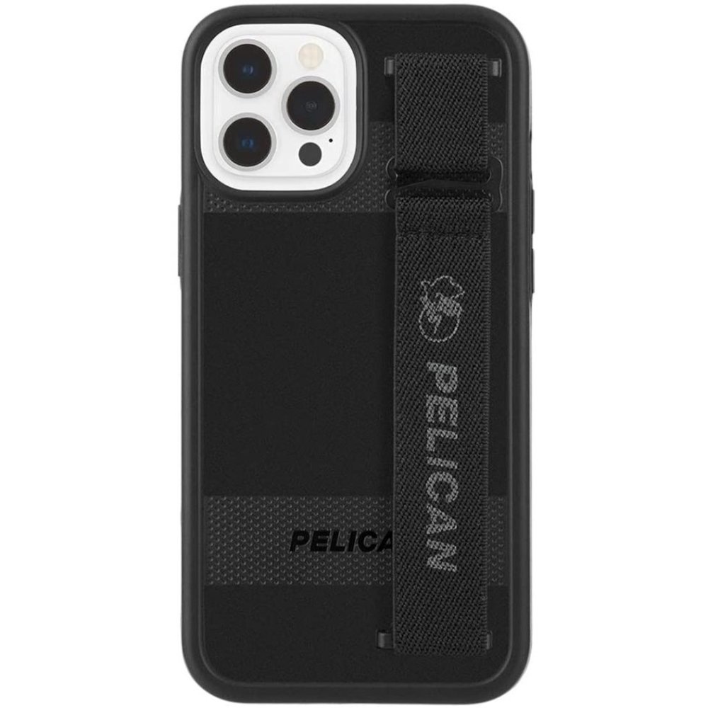 iPhone 12‎ Pro Case Black Pelican Protector with Integrated Wrist Sling Strap